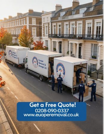 Europe Removal and Storage ltd truck on the raod.